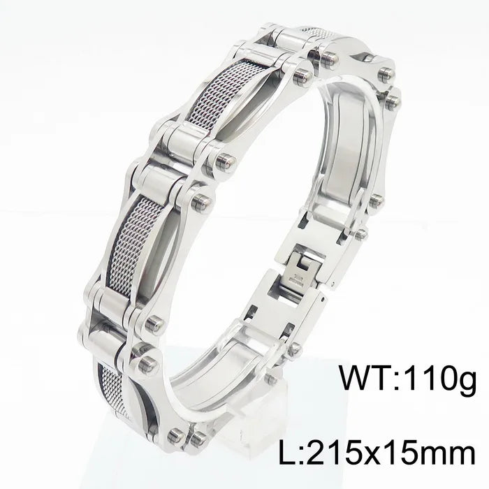 Luxury Gold Color Stainless Steel Link Chain Mesh Bracelets for Men Spulseiras Masculina Metal Male Charm Jewelry Accessory