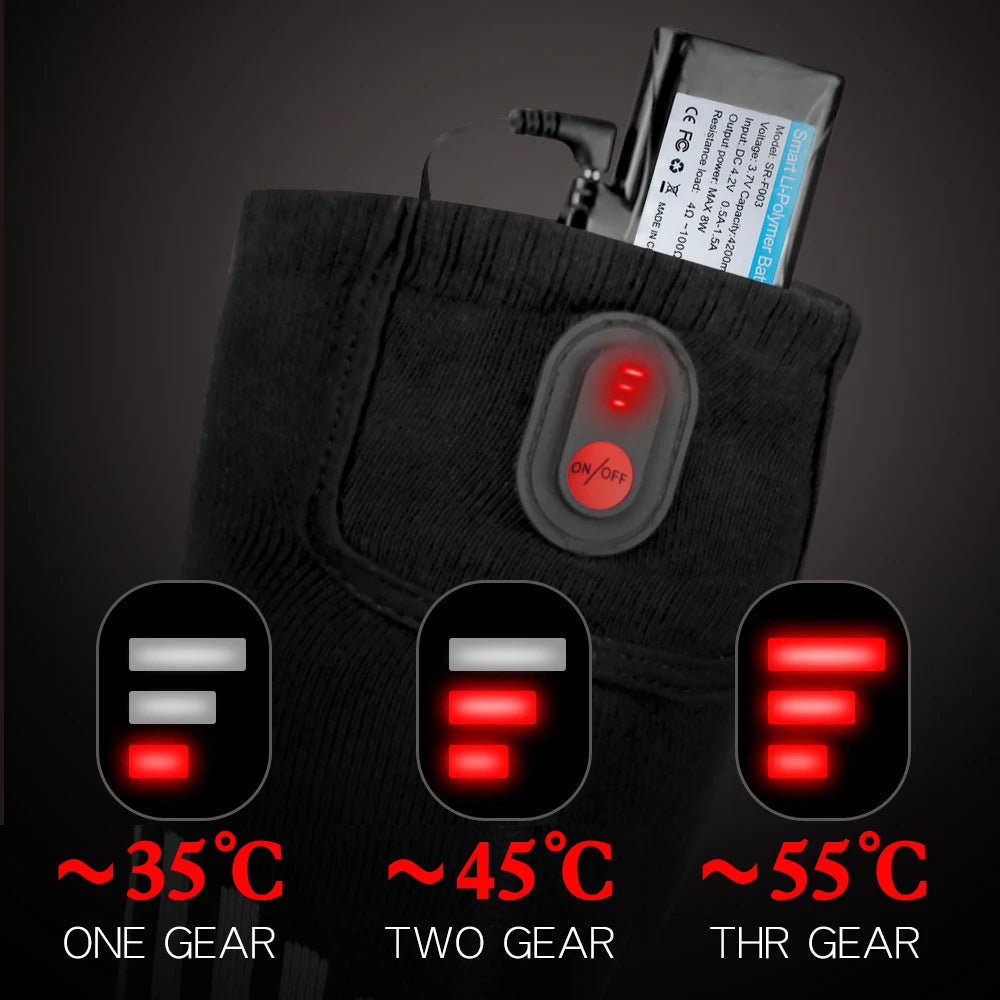 65℃ Heated Socks Winter Warmth 5000mAh USB Rechargeable Heating Socks Motorcycle Outdoor Heated Boots Snowmobile Skiing Sock