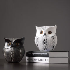 Nordic Style Owls Ornament Owl Resin Craft Bird Miniatures Figurines Decorative Figures for Home Decor Office Decoration