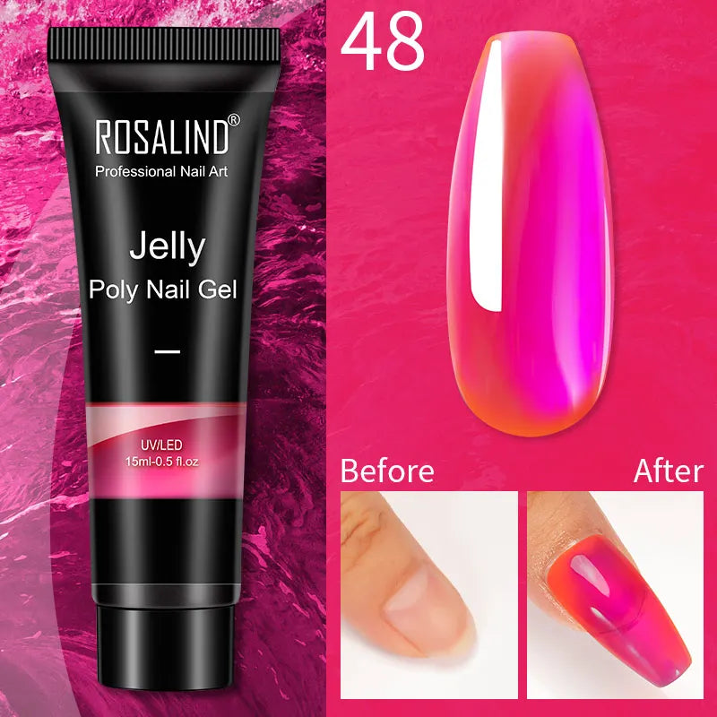 ROSALIND 15/30ml Poly Nail Gel Semi Permanent Acrylic Extension Crystal Nail Art Fast Builder Hybrid Varnish UV Poly Nail Polish
