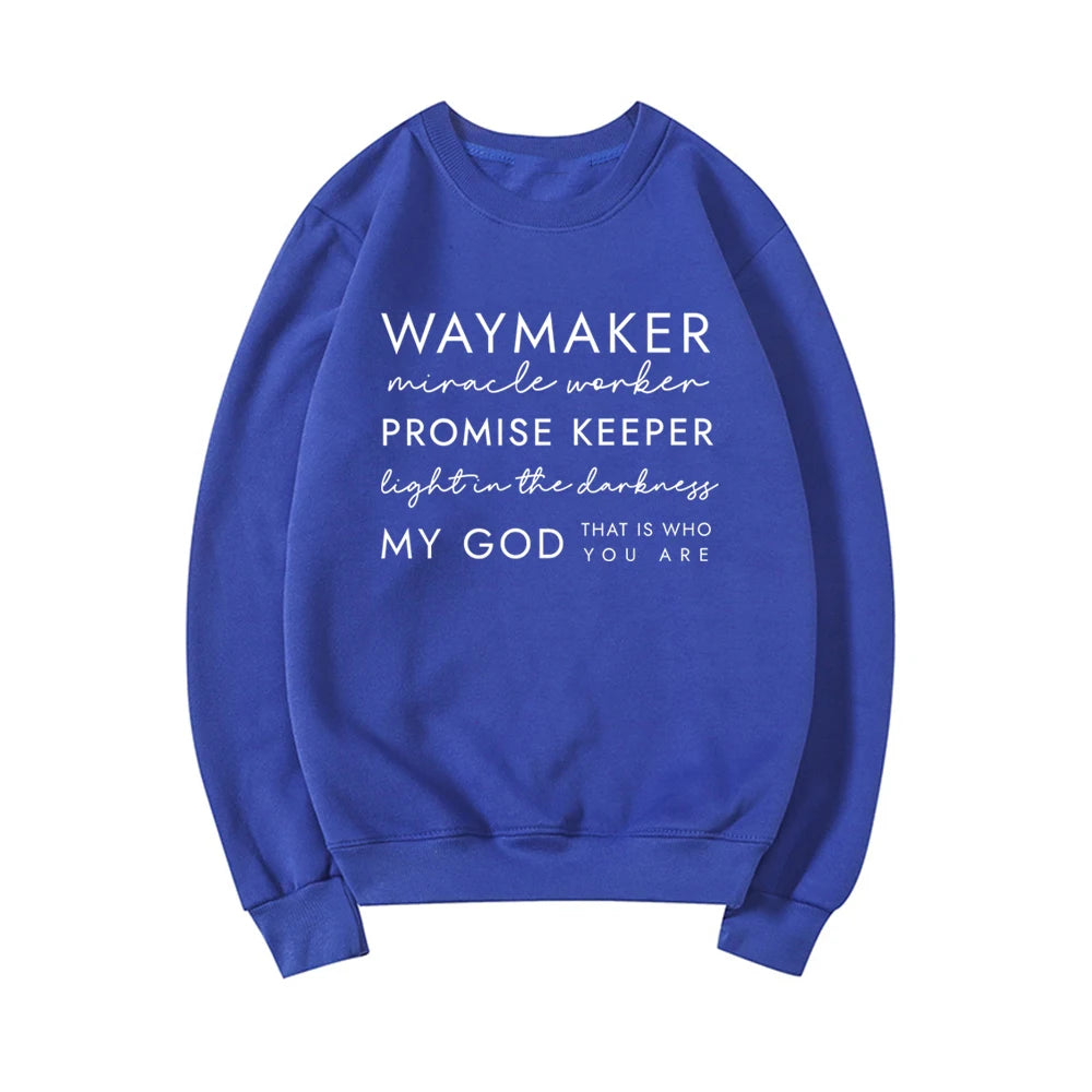 Christian Sweatshirt Waymaker Clothes Religious Gifts Women Crewneck Sweatshirts Faith Hoodie Bible Verse Pullover Christian Top