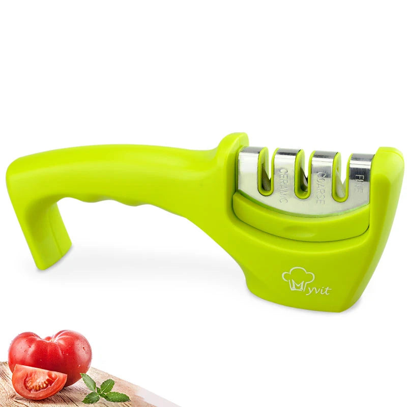 Knife Sharpener 4 in 1 Diamond Coated&Fine Rod Knife Shears and Scissors Sharpening Stone System Stainless Steel Blades