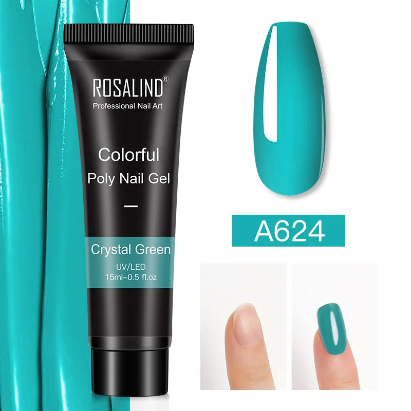 ROSALIND 15/30ml Poly Nail Gel Semi Permanent Acrylic Extension Crystal Nail Art Fast Builder Hybrid Varnish UV Poly Nail Polish