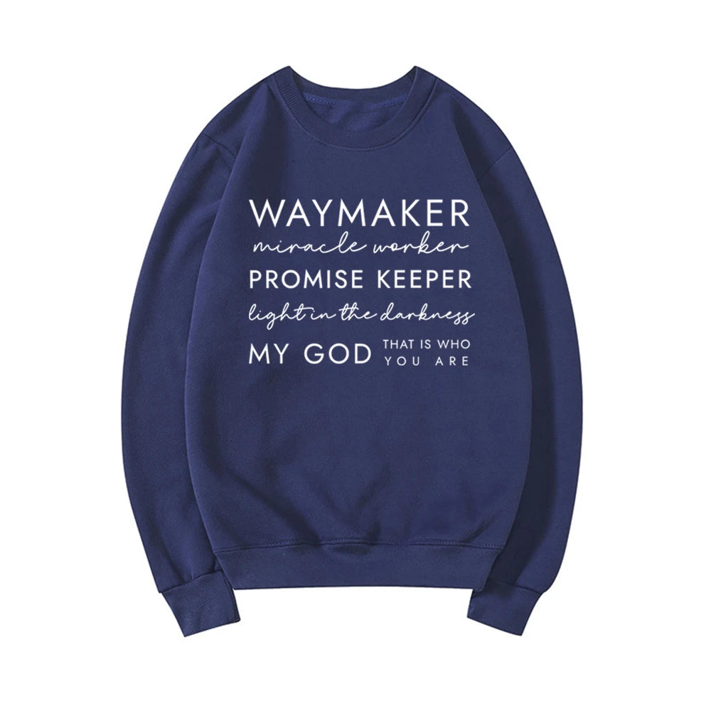 Christian Sweatshirt Waymaker Clothes Religious Gifts Women Crewneck Sweatshirts Faith Hoodie Bible Verse Pullover Christian Top