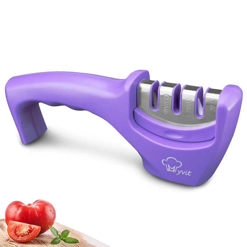 Knife Sharpener 4 in 1 Diamond Coated&Fine Rod Knife Shears and Scissors Sharpening Stone System Stainless Steel Blades