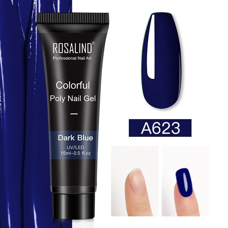 ROSALIND 15/30ml Poly Nail Gel Semi Permanent Acrylic Extension Crystal Nail Art Fast Builder Hybrid Varnish UV Poly Nail Polish