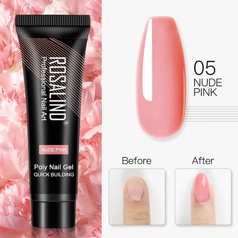 ROSALIND 15/30ml Poly Nail Gel Semi Permanent Acrylic Extension Crystal Nail Art Fast Builder Hybrid Varnish UV Poly Nail Polish