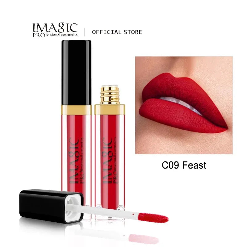 IMAGIC Matte Lip Gloss Waterproof  Liquid Lipgloss Matte Long Lasting Sexy Cosmetic Beauty Keep 24 Hours Makeup Lips