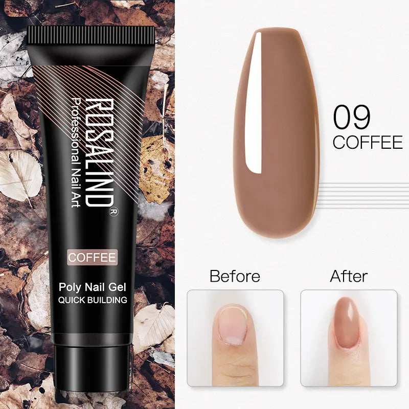 ROSALIND 15/30ml Poly Nail Gel Semi Permanent Acrylic Extension Crystal Nail Art Fast Builder Hybrid Varnish UV Poly Nail Polish