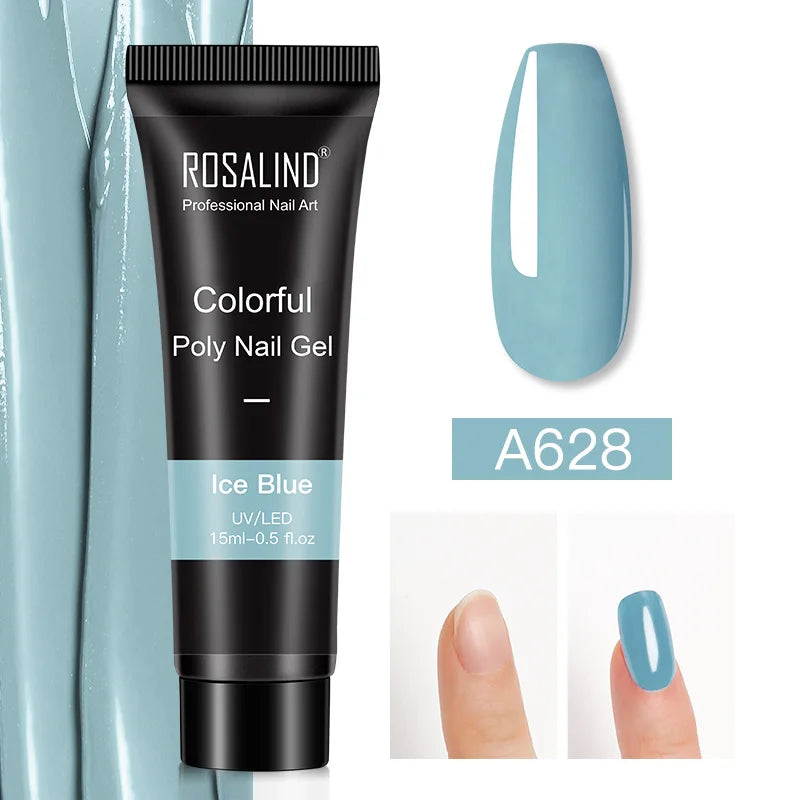 ROSALIND 15/30ml Poly Nail Gel Semi Permanent Acrylic Extension Crystal Nail Art Fast Builder Hybrid Varnish UV Poly Nail Polish