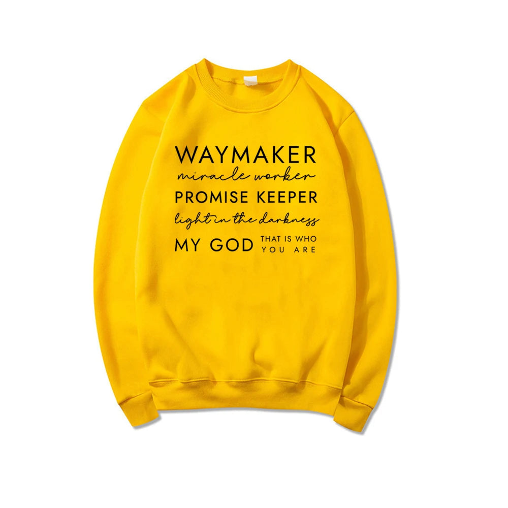 Christian Sweatshirt Waymaker Clothes Religious Gifts Women Crewneck Sweatshirts Faith Hoodie Bible Verse Pullover Christian Top