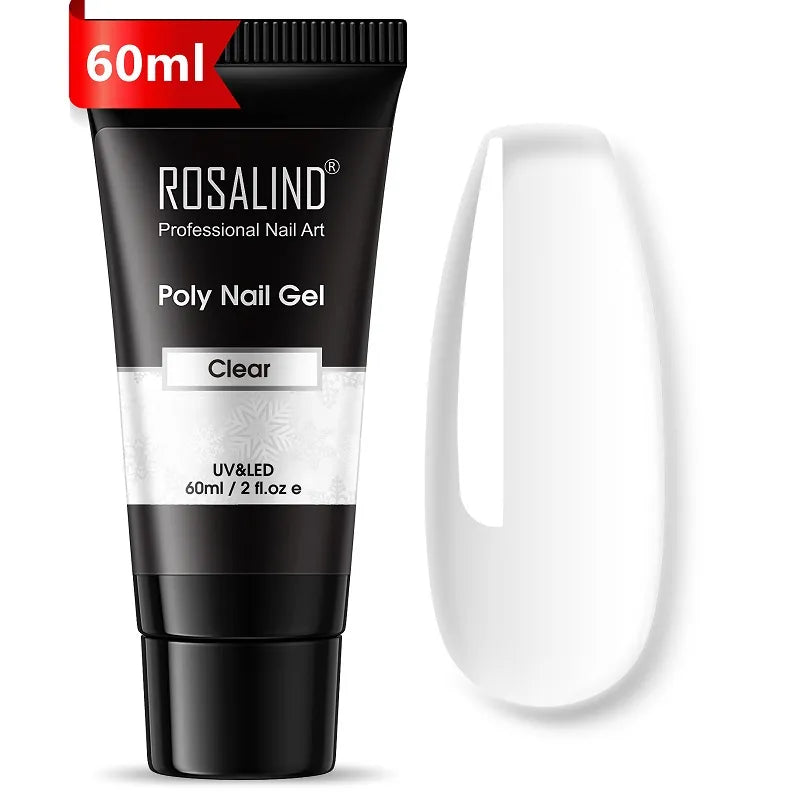 ROSALIND 15/30ml Poly Nail Gel Semi Permanent Acrylic Extension Crystal Nail Art Fast Builder Hybrid Varnish UV Poly Nail Polish