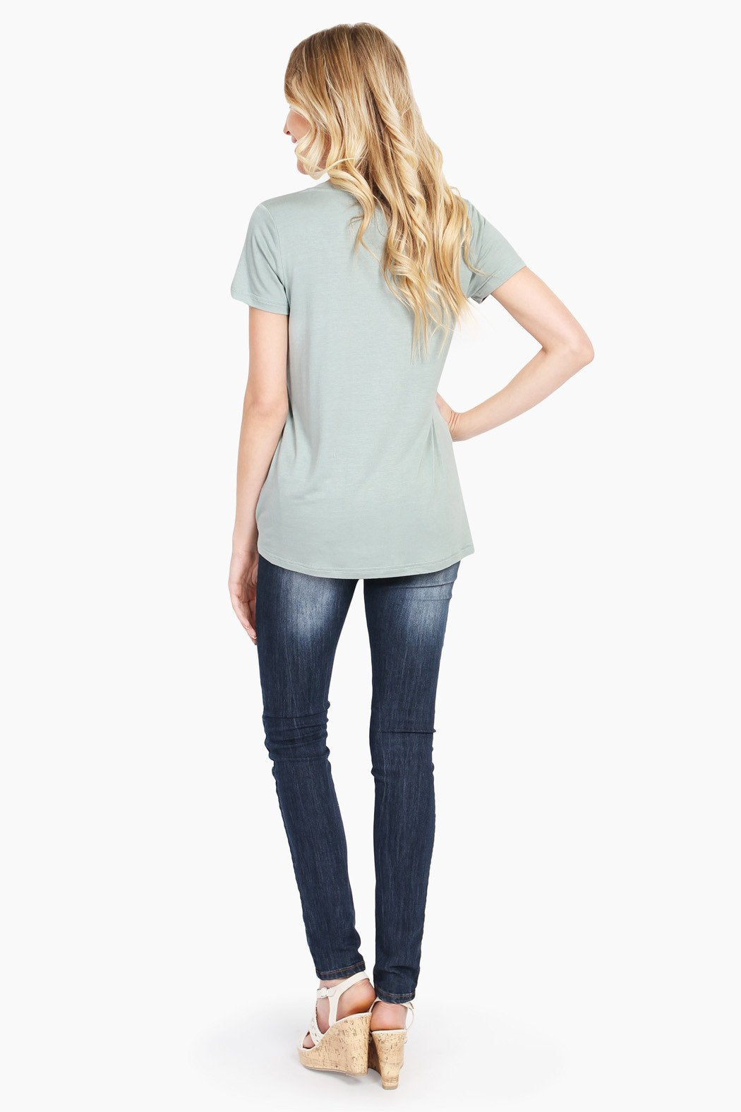 Relaxed Fit V-Neck Jersey Pocket Tee