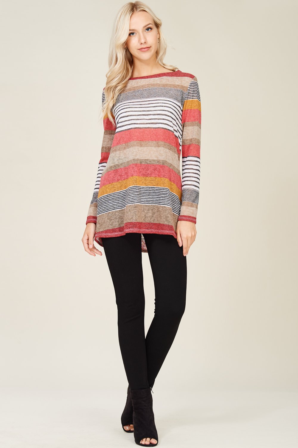 Multi Striped Light Knit Tunic