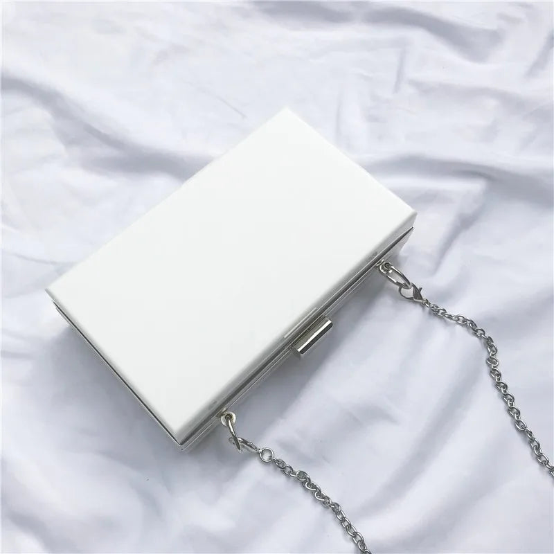BELLA JOY New Acrylic Transparent Women Clutch Bag Chain  Women Messenger Bag Evening Bag Handbag Chain Shoulder Bag
