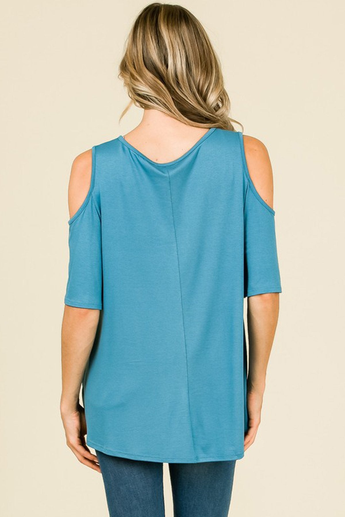 Short Sleeve Cold-Shoulder Top