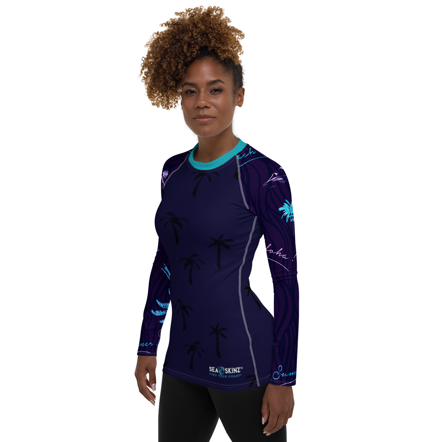 Find Your Coast® Hawaiian Adventure Sea Skinz Rash Guard UPF 50+