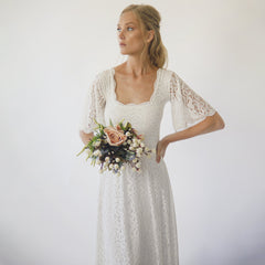 Square Neckline , Bohemian Butterfly Sleeves #1276