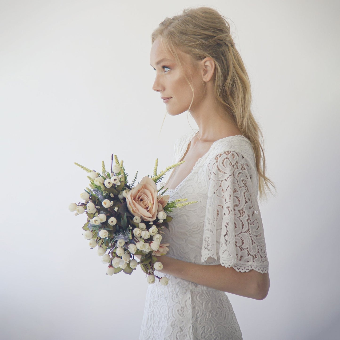 Square Neckline , Bohemian Butterfly Sleeves #1276