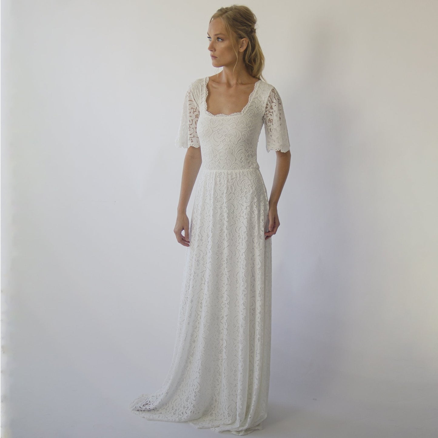 Square Neckline , Bohemian Butterfly Sleeves #1276