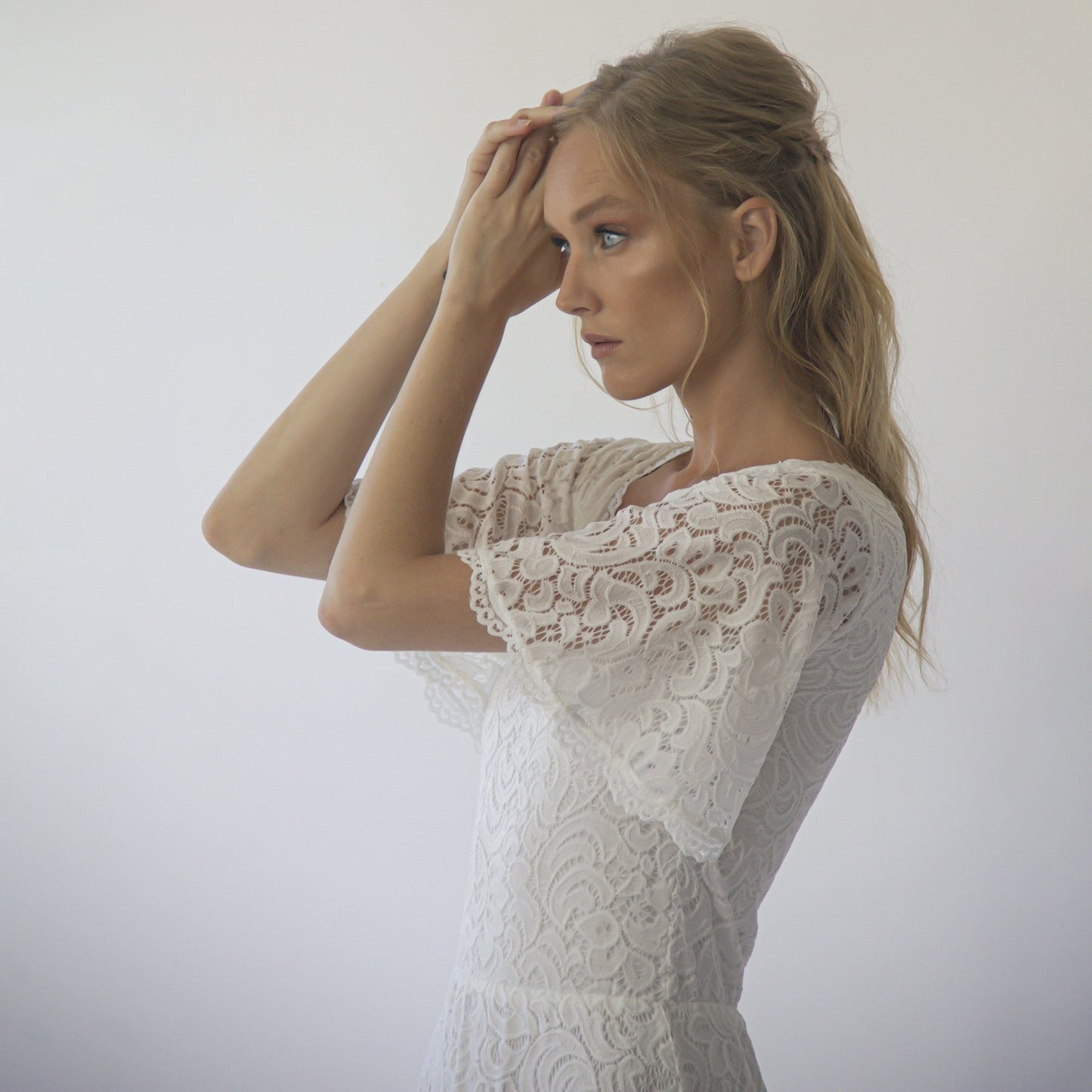 Square Neckline , Bohemian Butterfly Sleeves #1276