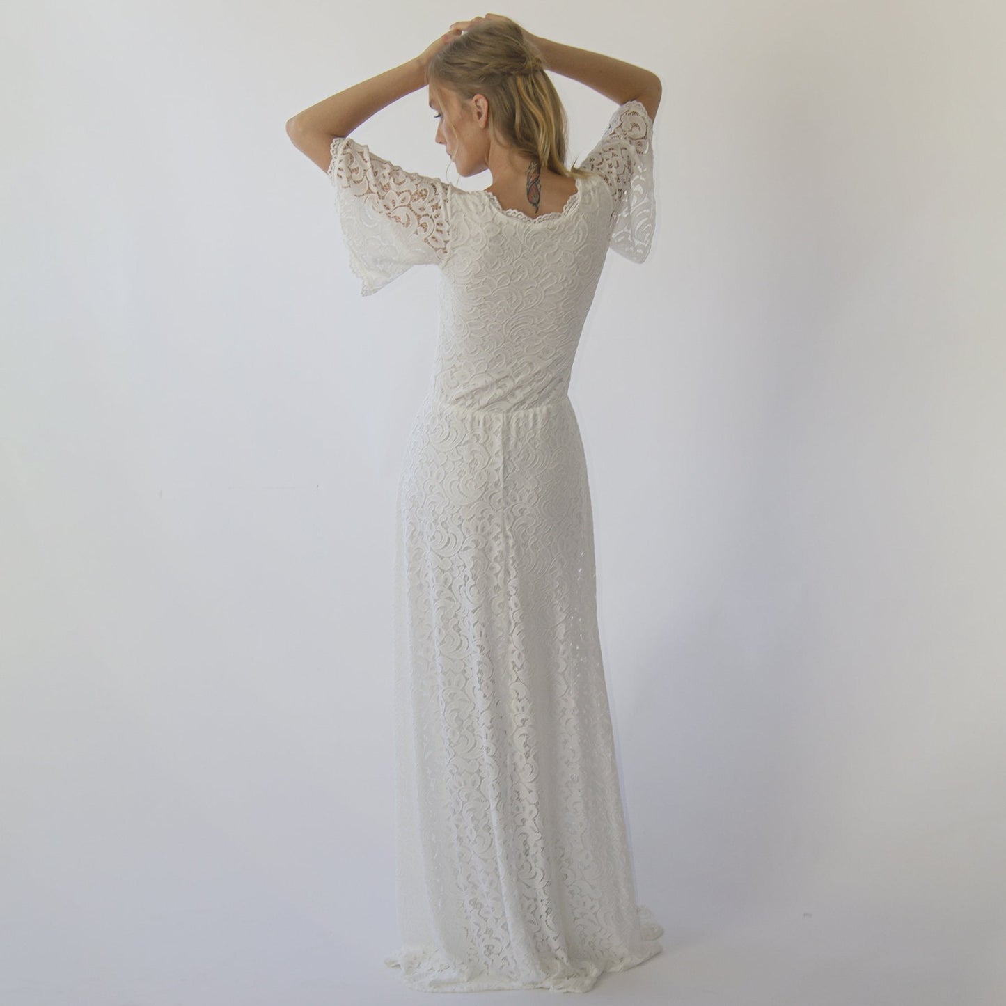 Square Neckline , Bohemian Butterfly Sleeves #1276