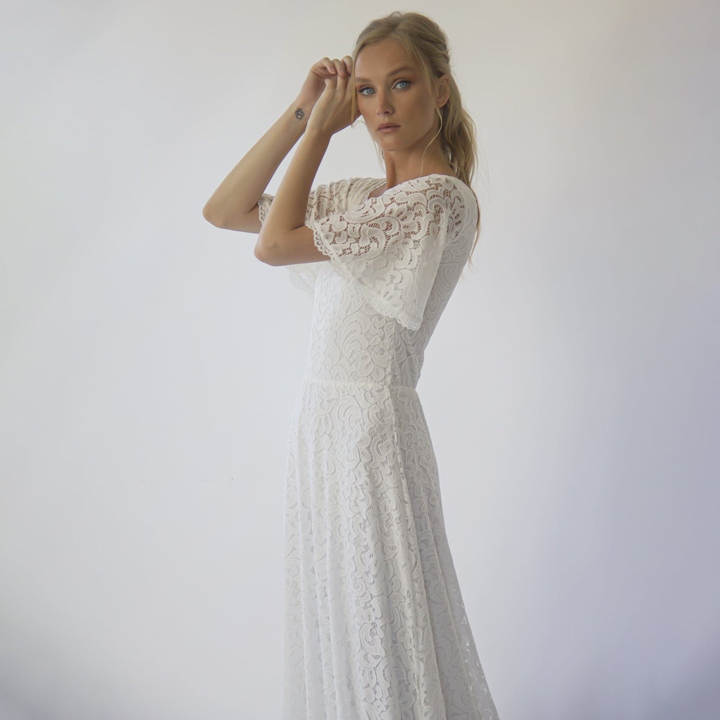 Square Neckline , Bohemian Butterfly Sleeves #1276