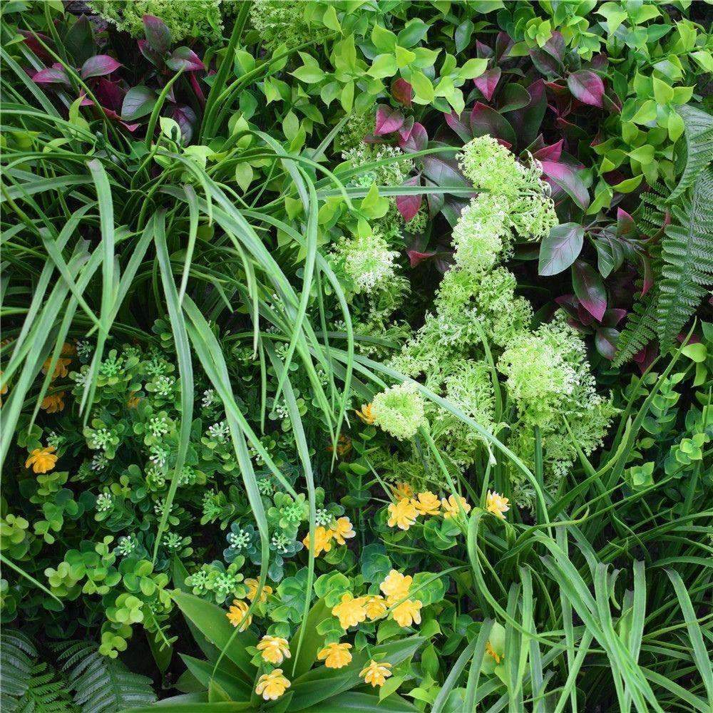 Luxury Country Fern Artificial Vertical Garden / Green Wall 100cm X 100cm UV Resistant