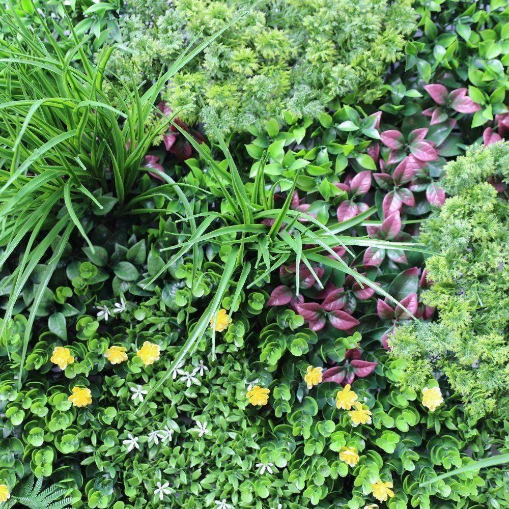 Luxury Country Fern Artificial Vertical Garden / Green Wall 100cm X 100cm UV Resistant