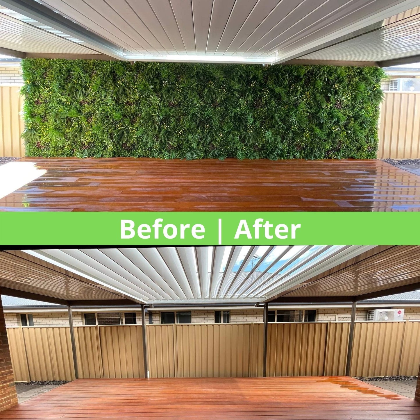 Luxury Country Fern Artificial Vertical Garden / Green Wall 100cm X 100cm UV Resistant