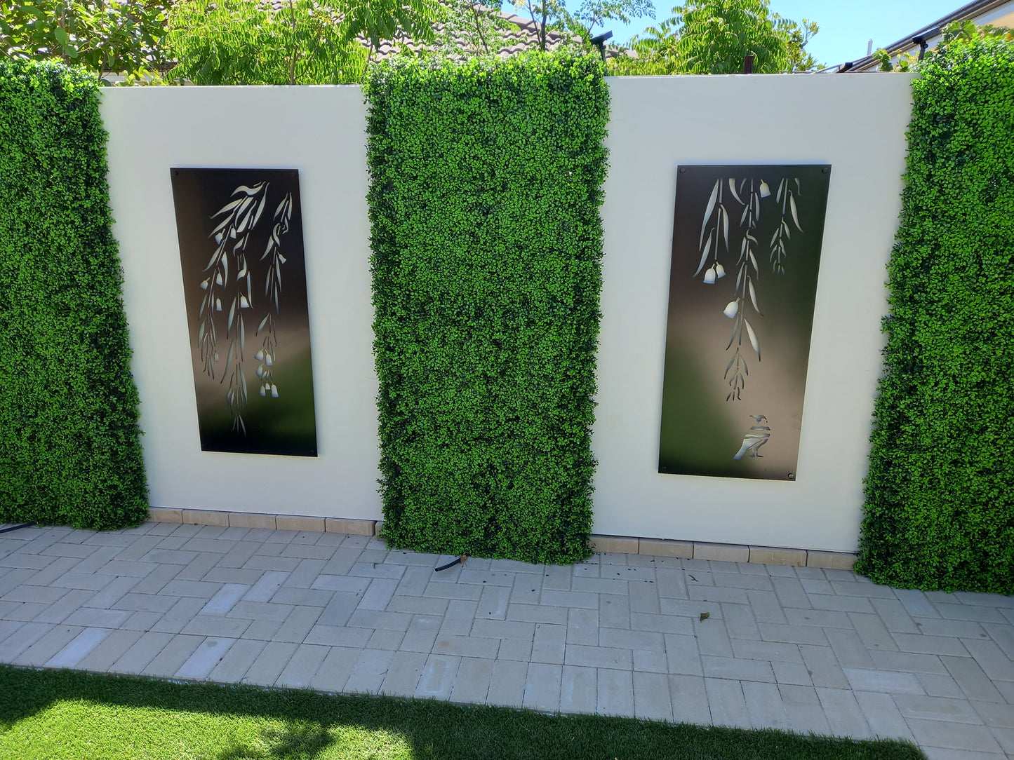 Dense Buxus Artificial Hedge Tile / Fake Vertical Garden 1m X 1m UV Resistant