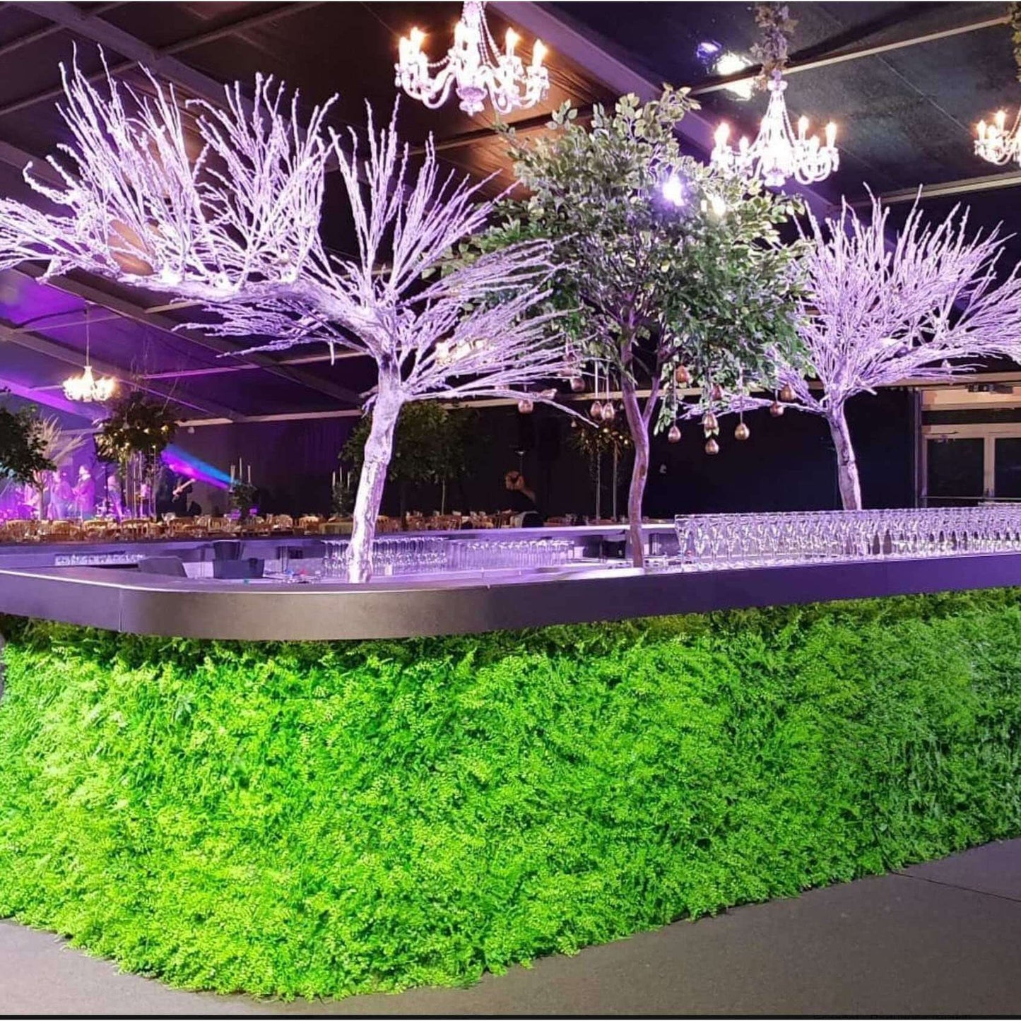 Dense Fern Artificial Hedge / Fake Green Wall DIY Vertical Garden 1m X 1m  UV Resistant