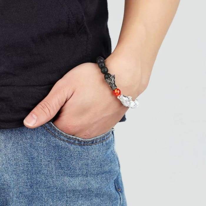Dueling Dragons - Lava Stone Essential Oil Bracelet