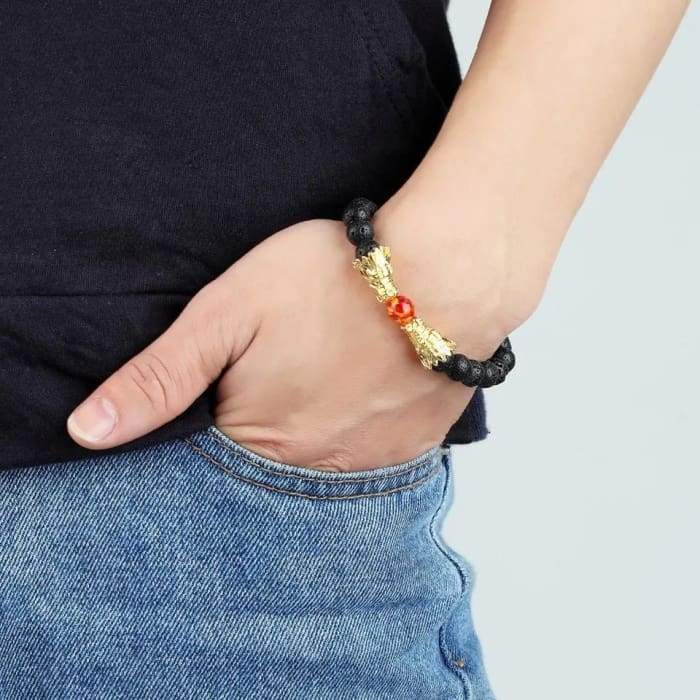 Dueling Dragons - Lava Stone Essential Oil Bracelet