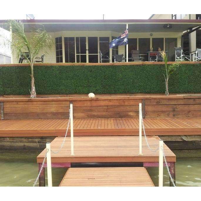 English Boxwood Artificial Hedge Panel Green Wall 1m X 1m UV Resistant