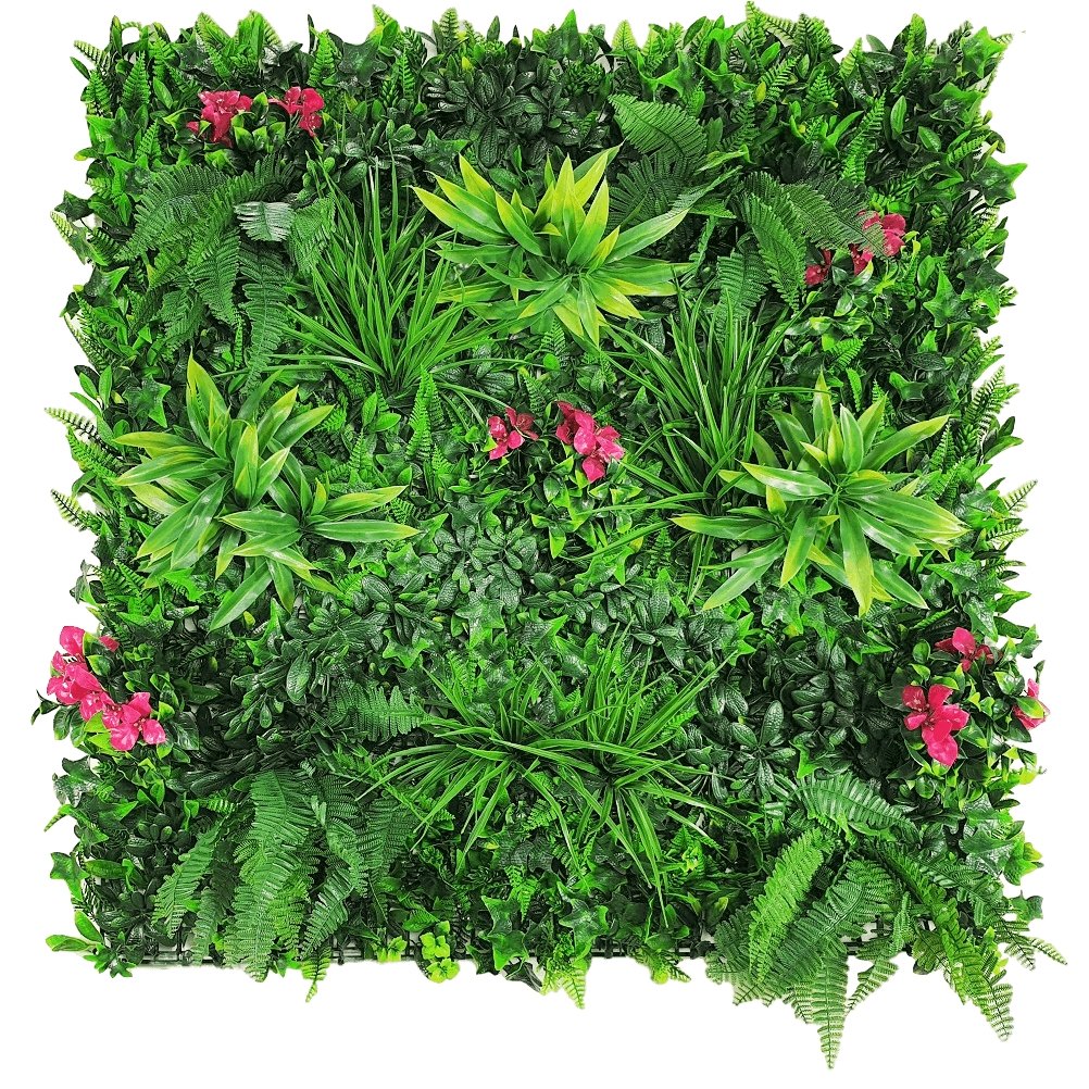 Flowering Lilac Artificial Vertical Garden / Fake Green Wall 100cm X 100cm UV Resistant
