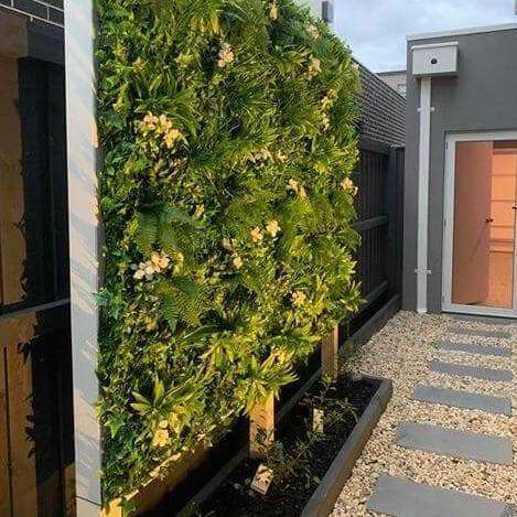 Flowering White Jasmine Fake Green Wall / Artificial Vertical Garden 1m X 1m UV Resistant