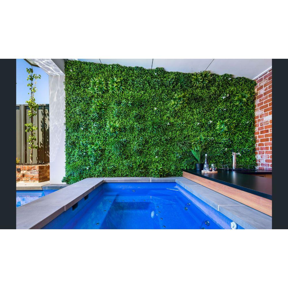 Luxury Green Sensation Artificial Vertical Garden / Fake Green Wall 1m X 1m UV Resistant