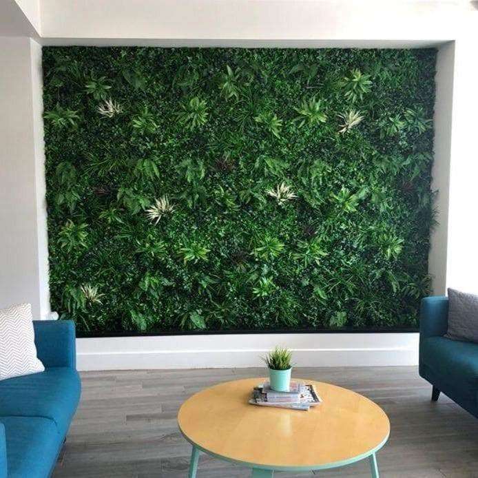 Luxury Green Sensation Artificial Vertical Garden / Fake Green Wall 1m X 1m UV Resistant