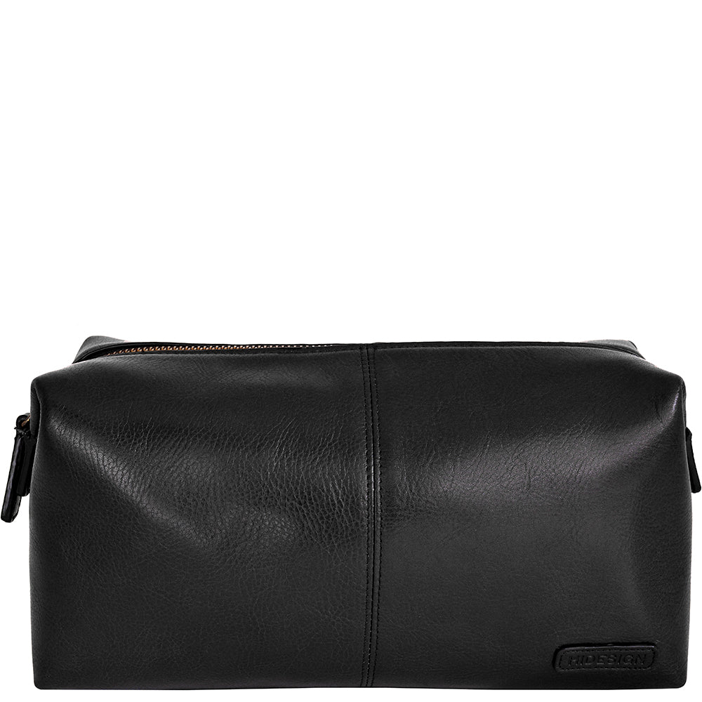 Hidesign Charles Leather Shave Toilet Travel Kit With Waterproof Interior