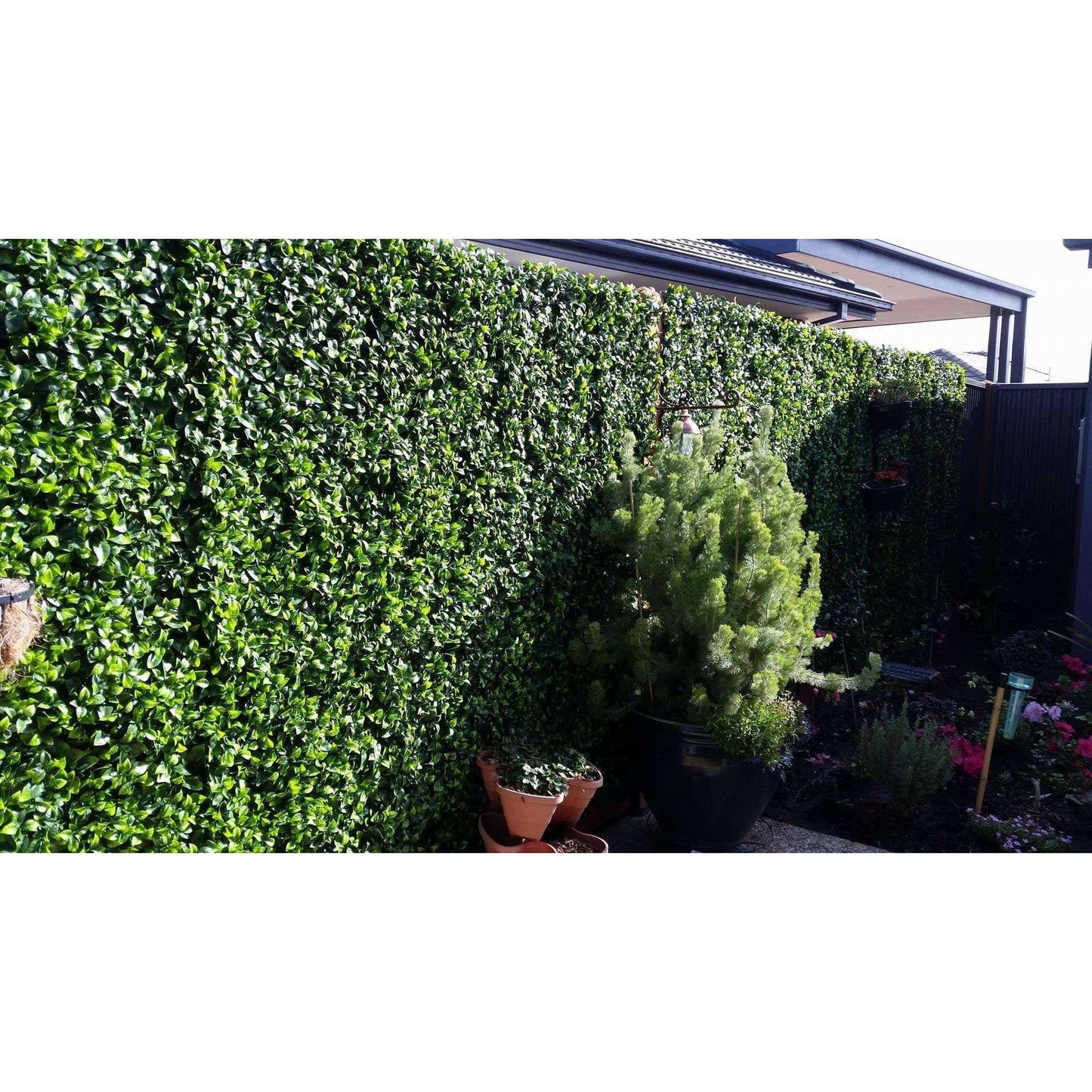 Jasmine Artificial Hedge Screen / Green Wall Panel 100cm X 100cm UV Resistant