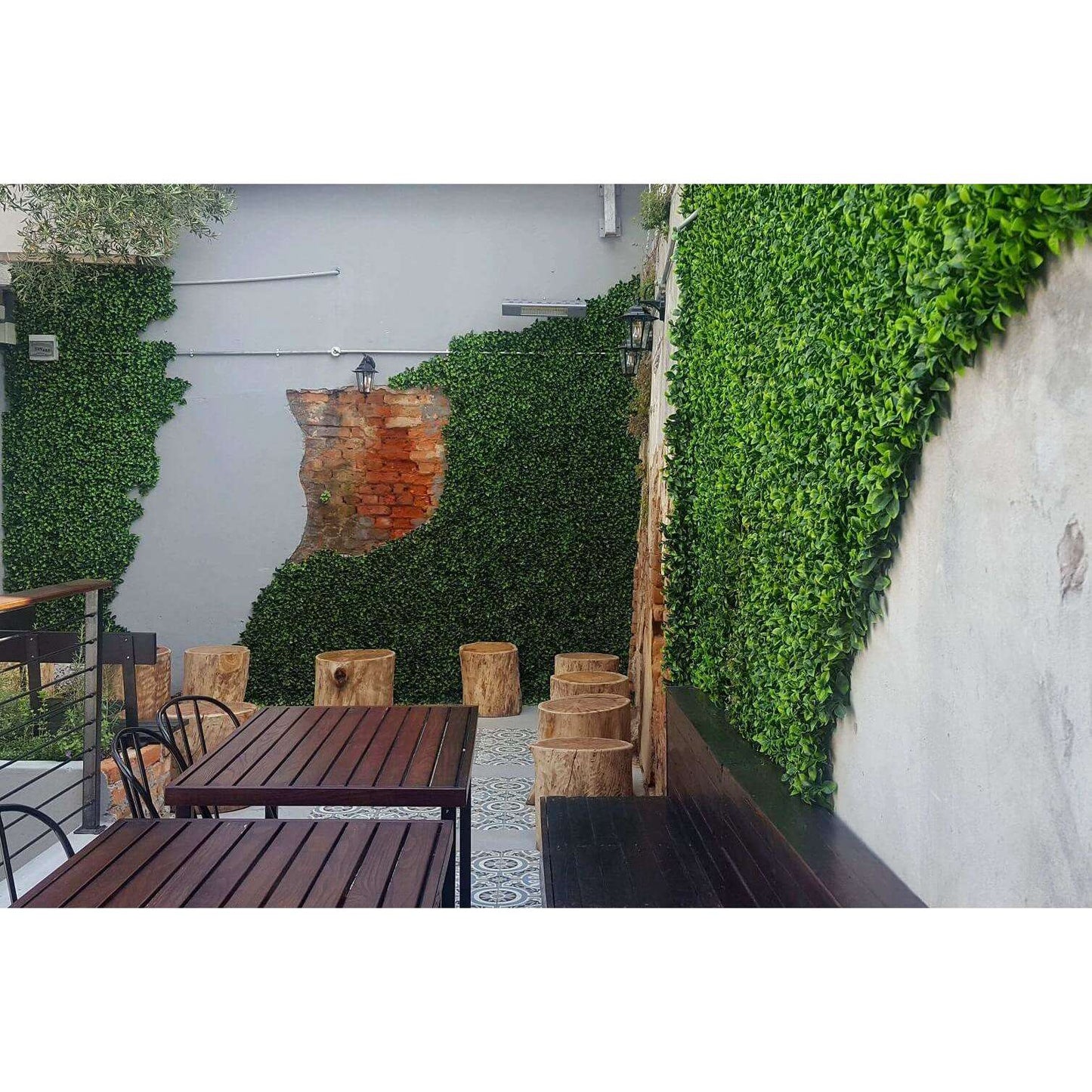 Jasmine Artificial Hedge Screen / Green Wall Panel 100cm X 100cm UV Resistant