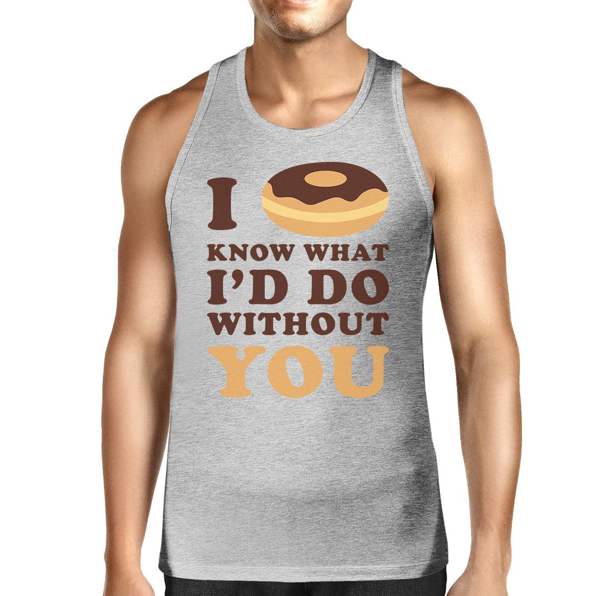 I Doughnut Know Gray Sleeveless T Shirt for Men Funny Design Tanks