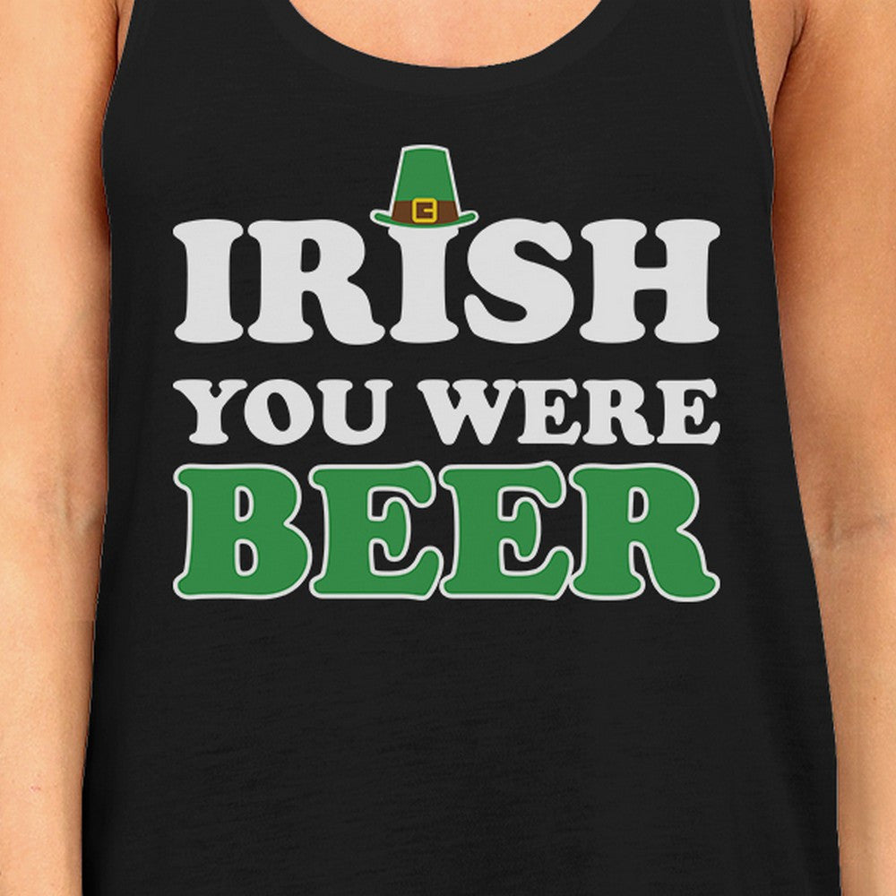 Irish You Were Beer Women's Black St Patricks Day Sleeveless Top