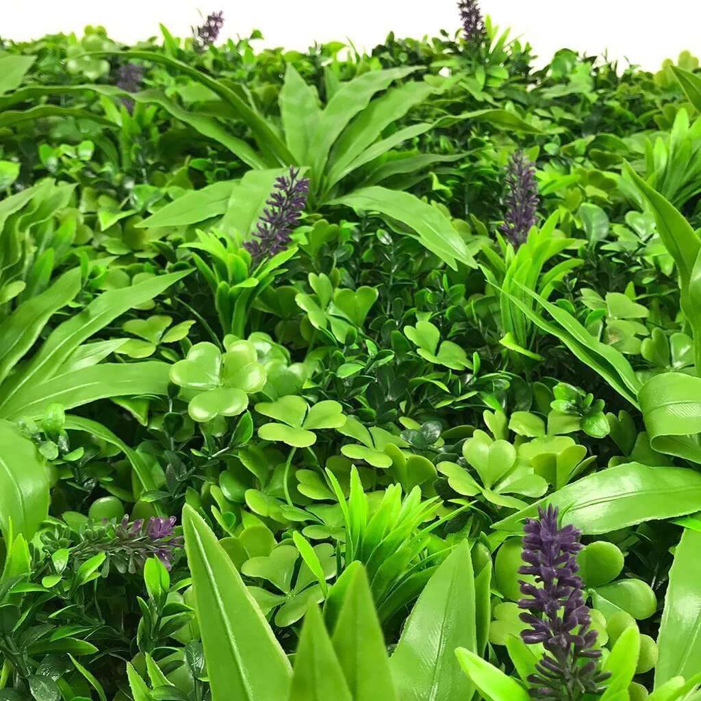 Lavender Artificial Vertical Garden / Fake Green Wall 1m X 1m UV Resistant UV Resistant