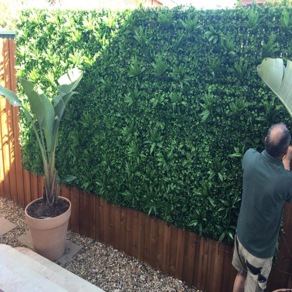 Lavender Artificial Vertical Garden / Fake Green Wall 1m X 1m UV Resistant UV Resistant