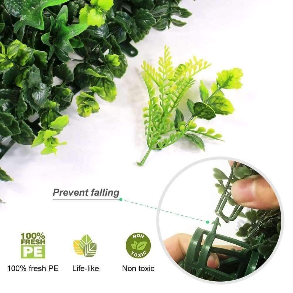 Luxury Mixed Ivy Artificial Hedge Fence Panels / Fake Vertical Garden 1m X 1m UV Resistant