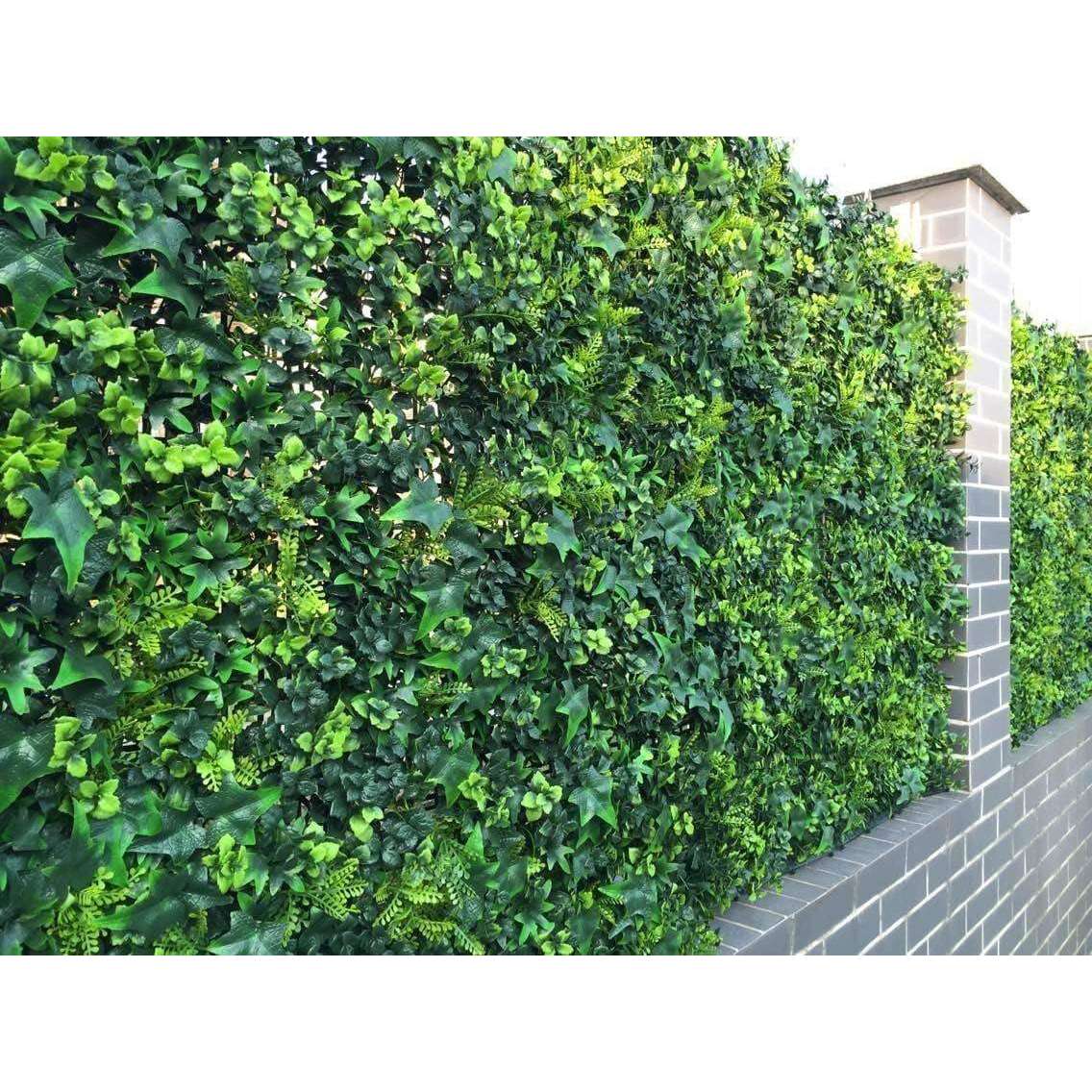 Luxury Mixed Ivy Artificial Hedge Fence Panels / Fake Vertical Garden 1m X 1m UV Resistant