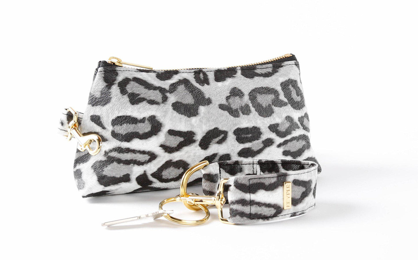 Snow Leopard Vegan Leather 2-Piece WRISTLET SET