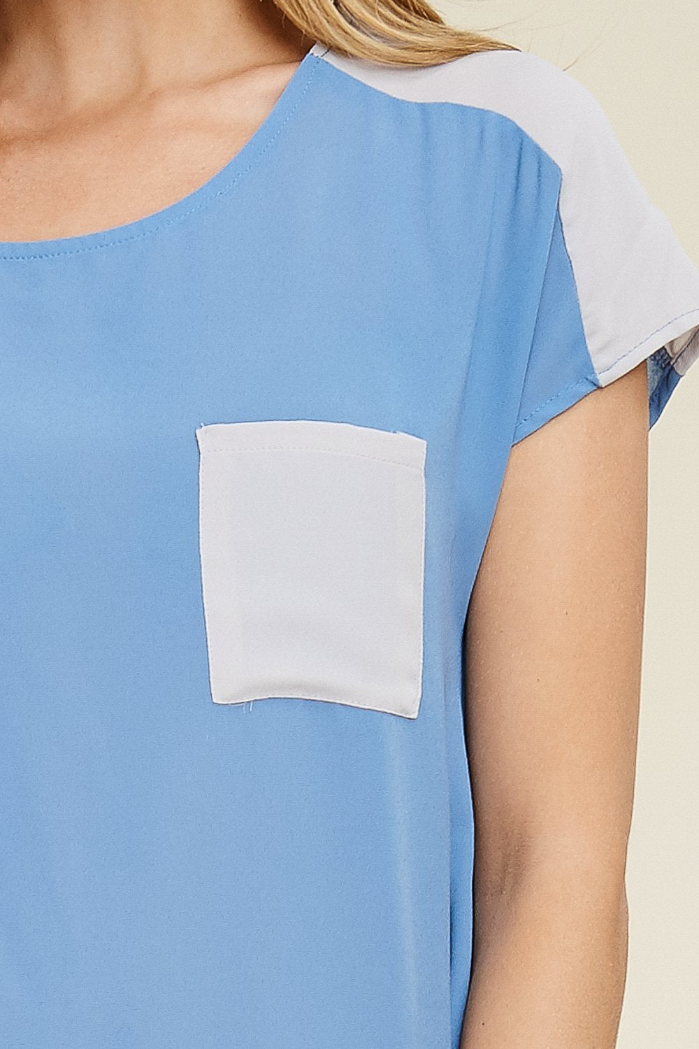 Two Tone Pocket Blouse